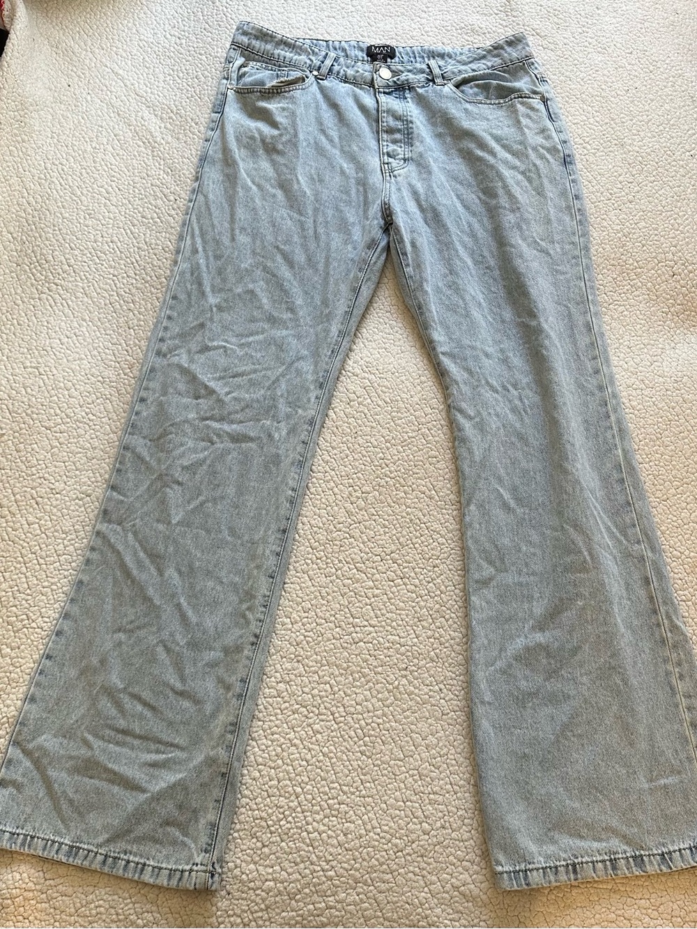 Boohoo MAN Light Blue Washed Denim Jeans